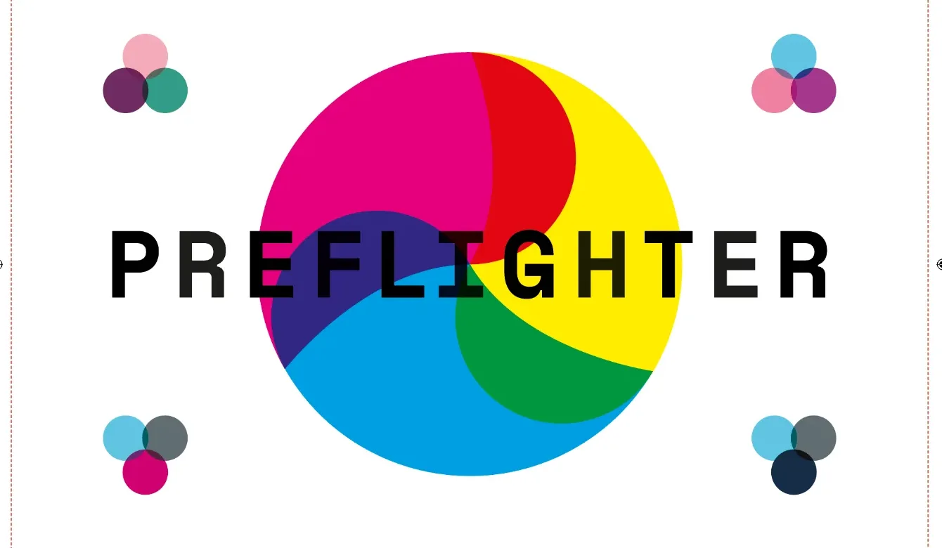 The same artwork with overprint — the wordmark mixes with the colors beneath it